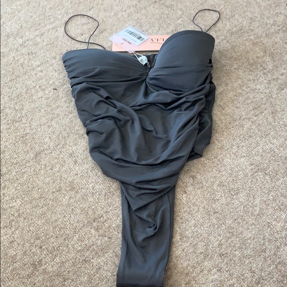 Oh polly ruched body suit grey size UK 6 (small) - Picture 3 of 3